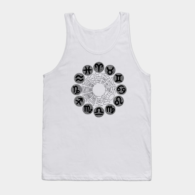 Zodiac Signs (Black) Tank Top by calenbundalas